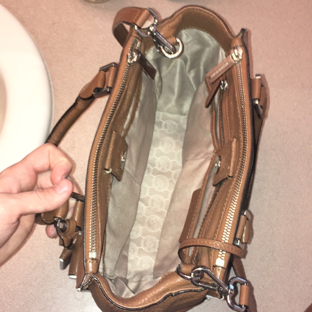 MK Leather Belted Satchel - Picture 3 of 8